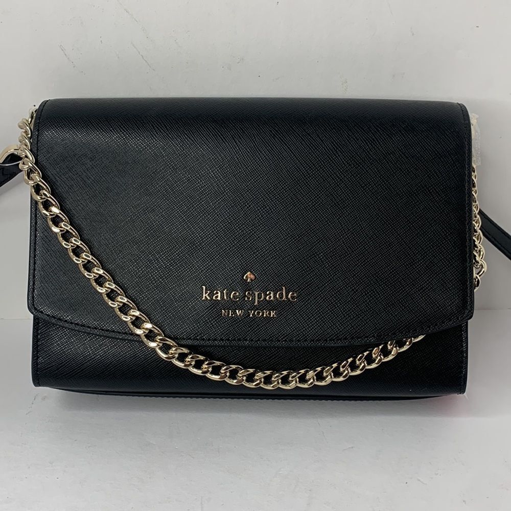 Kate Spade Carson black saffiano leather convertible shoulders crossbody bag NWT - Picture 4 of 11